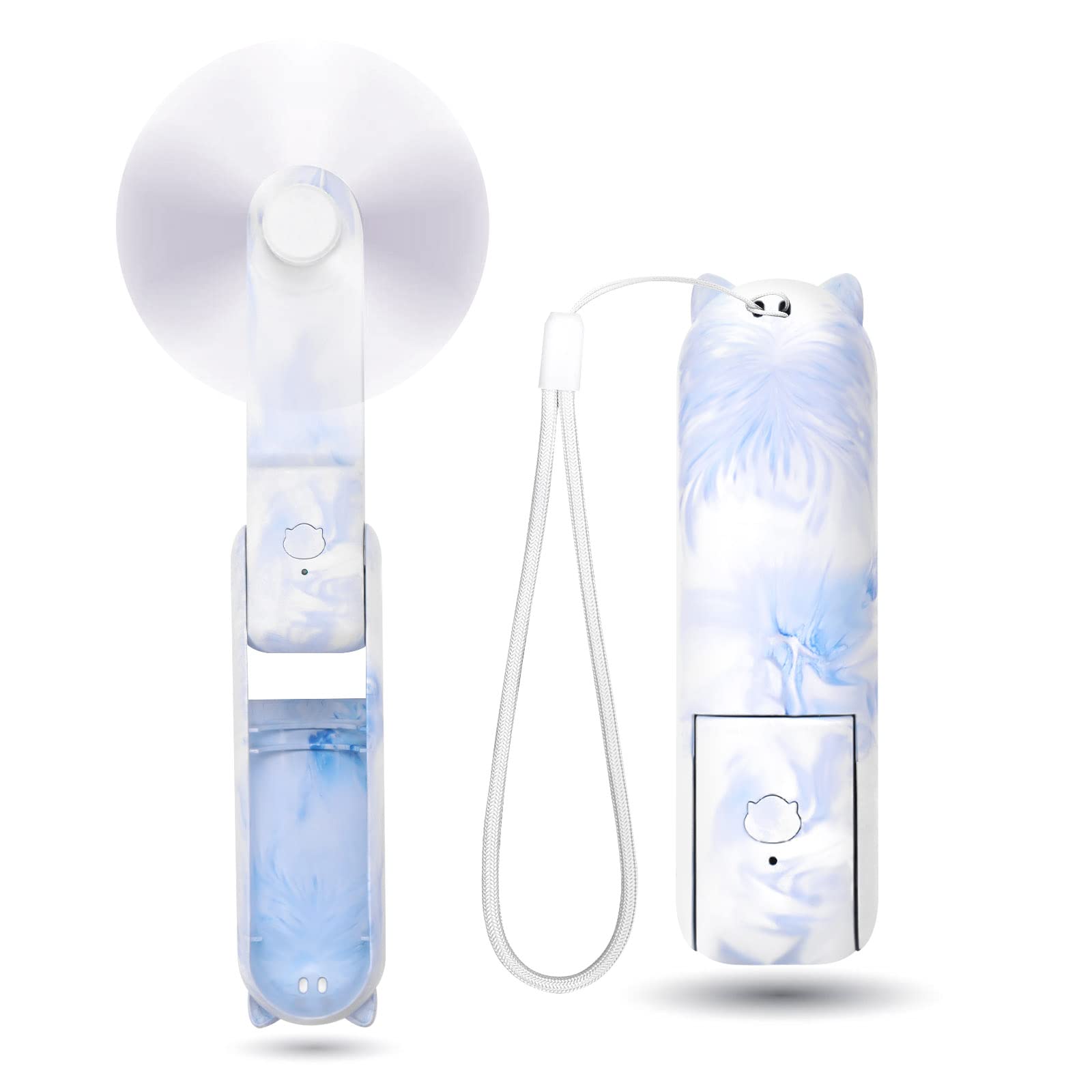 OHLGT Mini Handheld Fan, 3 Speeds Rechargeable Quiet [9-15 Working Hours], Portable USB Small Pocket Personal Fan With Power Bank for Travel, Outdoor or Indoor WhiteCarbonfree Certified