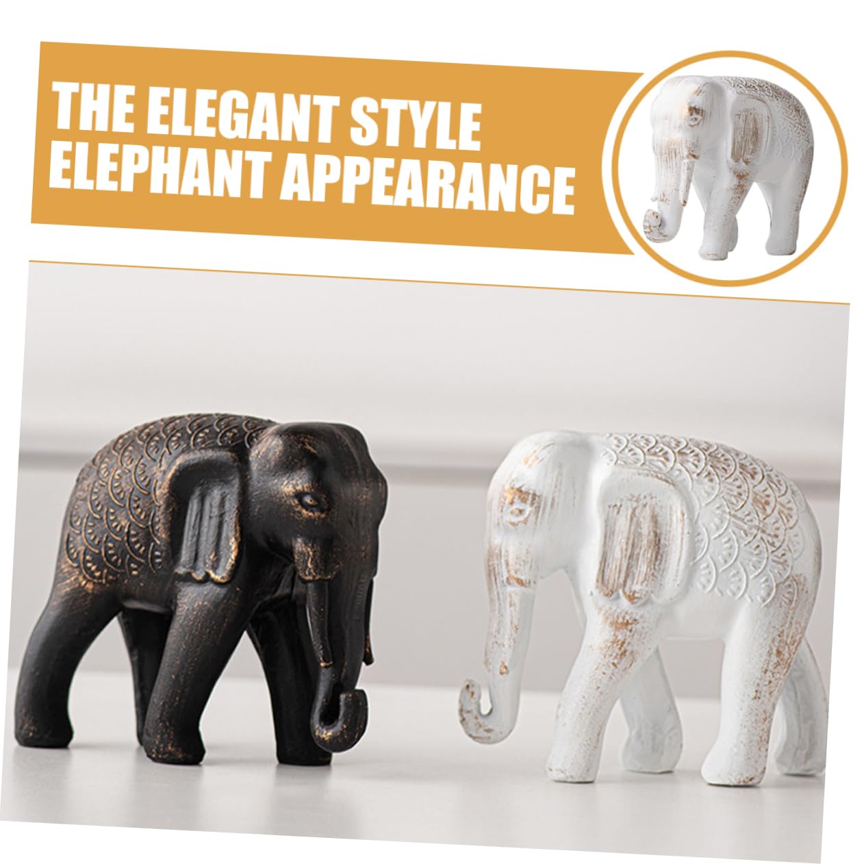 Amazon｜STOBOK 樹脂製象 置物 デスクトップ用 象の装飾品