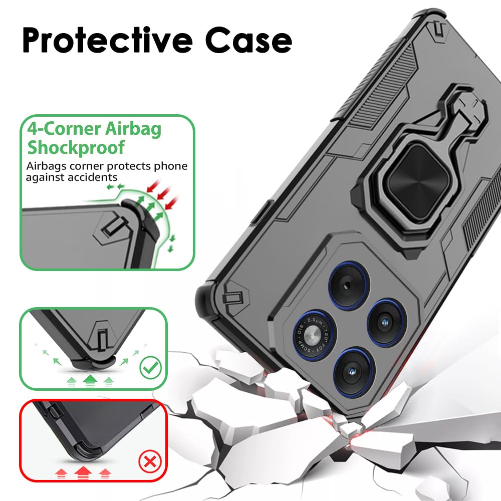 TheGiftKart Tough Armor Bumper Back Case Cover for Motorola Moto Edge 70 5G | Ring Holder & Kickstand in-Built | 360 Degree Protection Back Case Cover for Motorola Edge 70 5G (PC & TPU, Black) — Amazon image 6