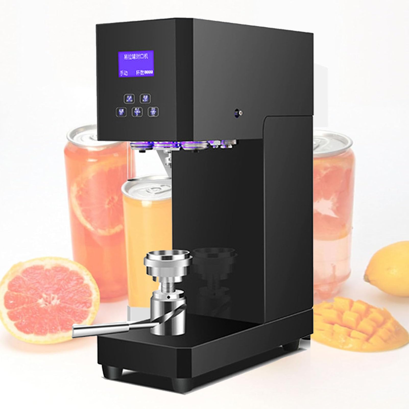 IUokLU Commercial Cup Sealer Machine, 370W Electric Benchtop Can Seamer, 2.2In Diameter Cans Semi-Auto Cup Sealer Machine With Hd Smart Display