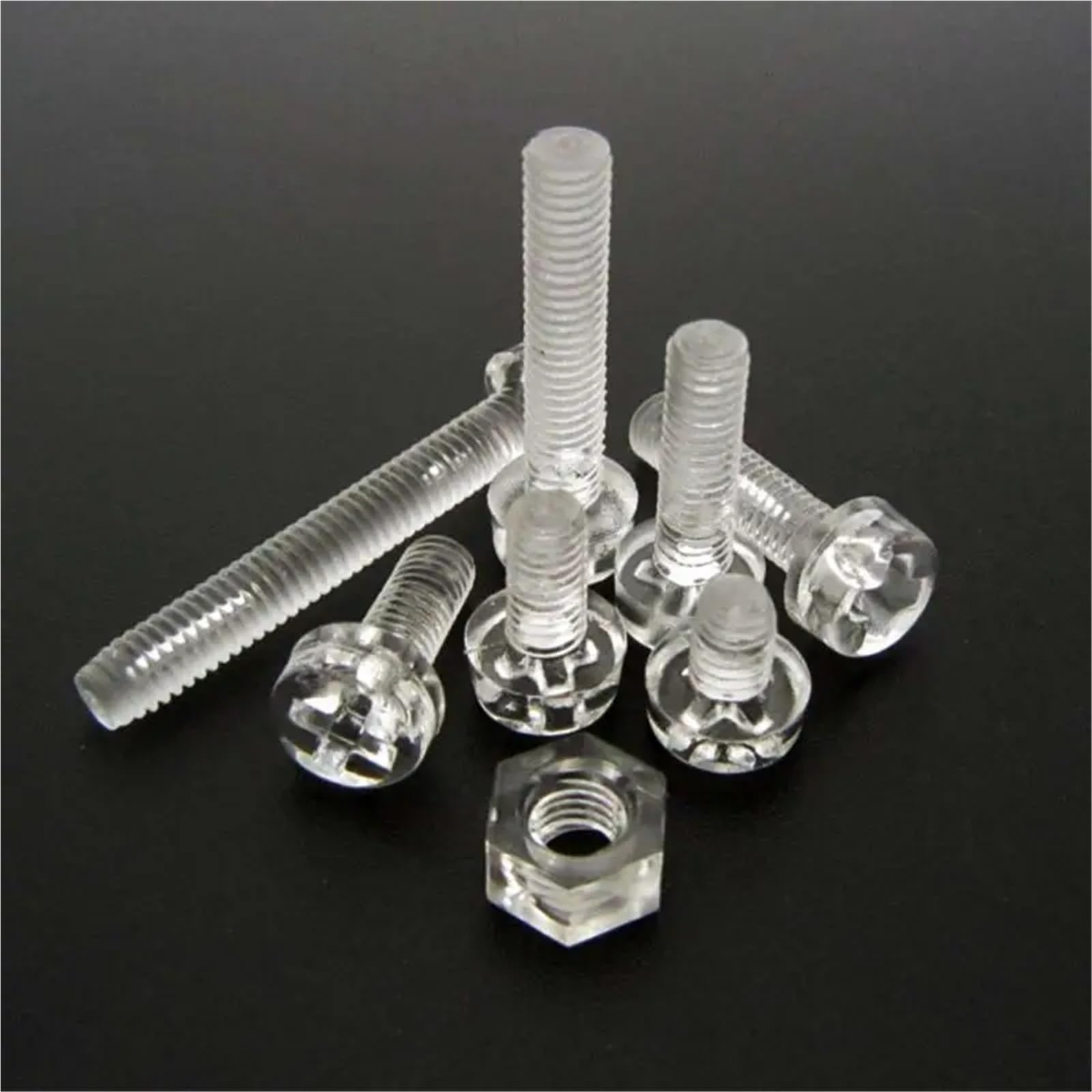 Lfang-Boulons à Cinq pans Acrylic Clear Plastic Nylon M3-M6 Round Head Screw Bolt + Nut, 50sets, Durable et résistant à la Corrosion(M3x25mm)