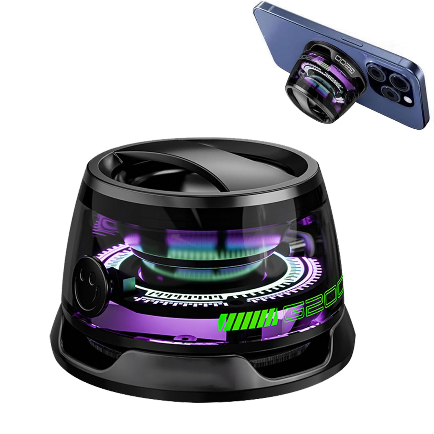 Multifunctional Magnetic Bluetooth Speaker, G200 Portable Mini Bluetooth Speaker with Multi-RGB Color Light and Phone Holder, 7H Playtime, Small Speaker for Shower, Outdoor-picture-37
