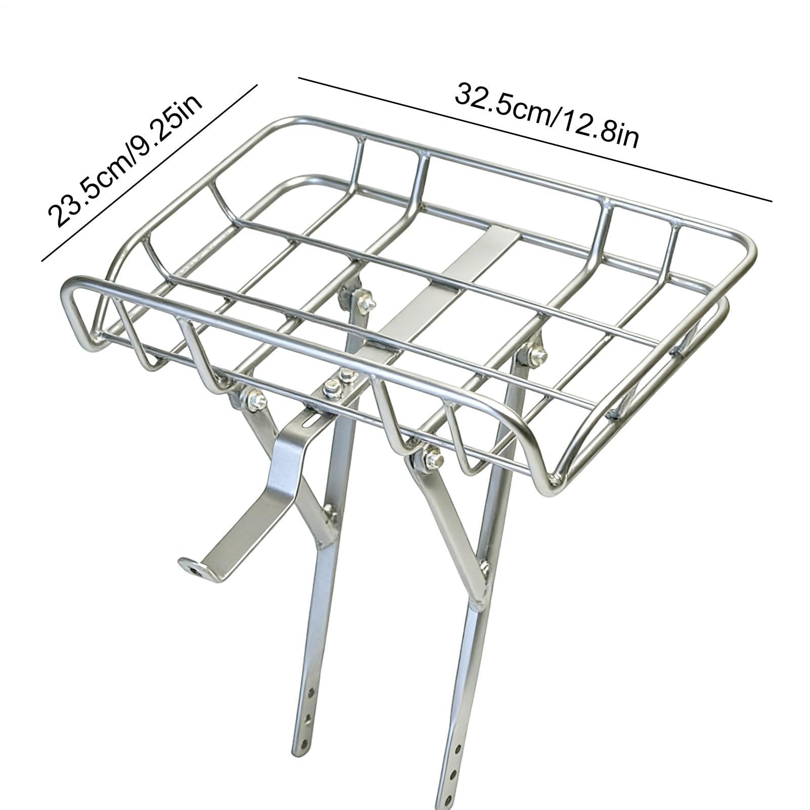 Cestino portabiciclette – in metallo di grande capacità, sgancio rapido, montaggio frontale staccabile, cestino per bici da strada, mountain bike, pendolarismo, borsa della spesa, basket, calcio