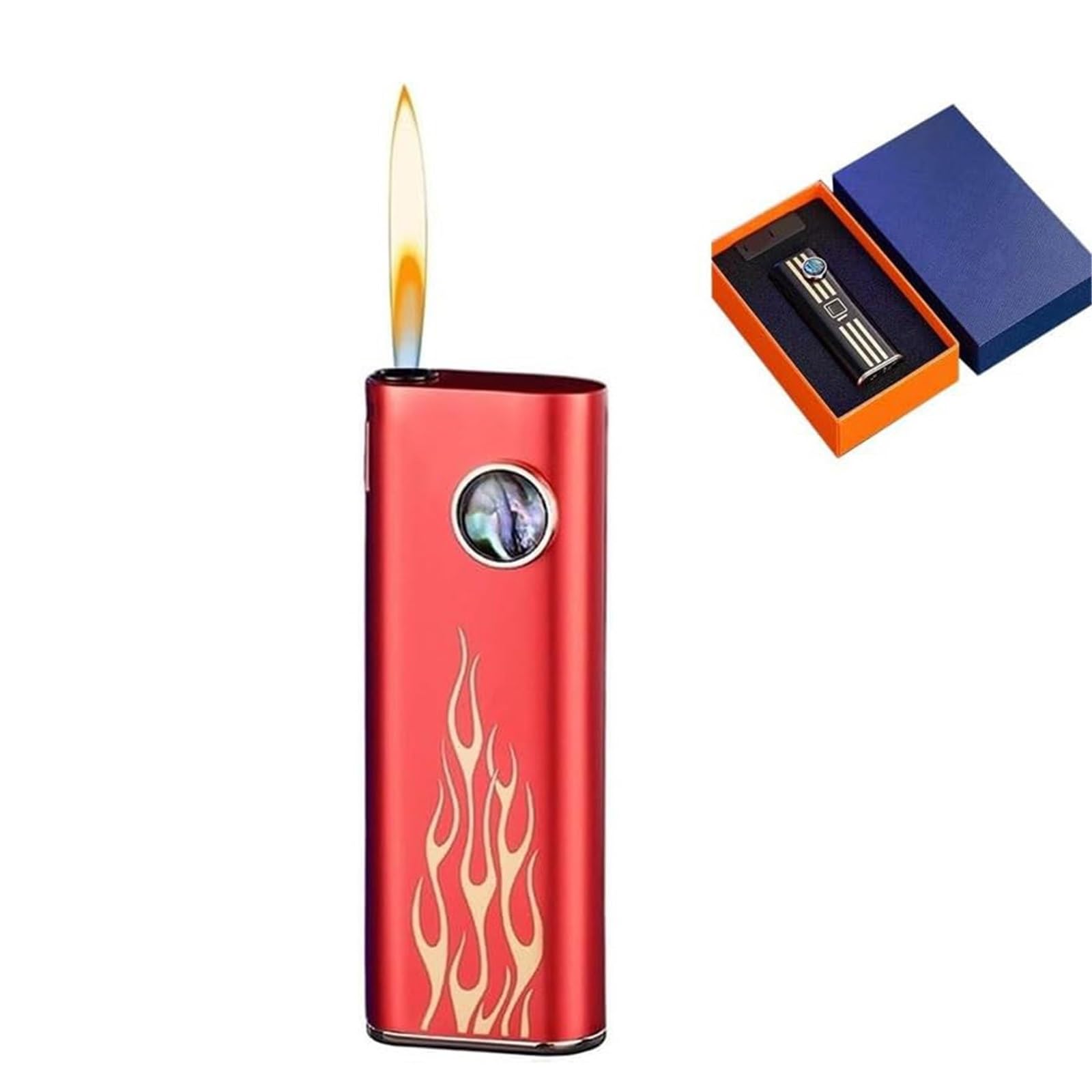 Encendedor de metal para exteriores, barbacoa y velas con sistema a prueba de viento