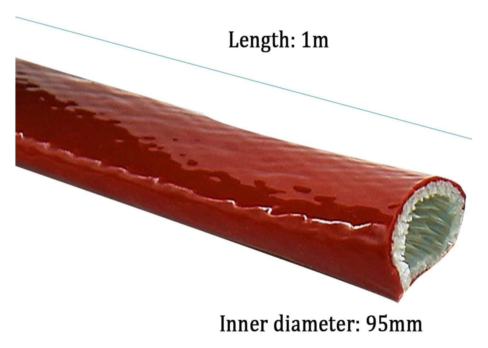 Manguito protector térmico, manguito ignífugo de fibra de vidrio recubierto de silicona, manguito calefactor Express for mangueras y cableado eléctrico(95mm)