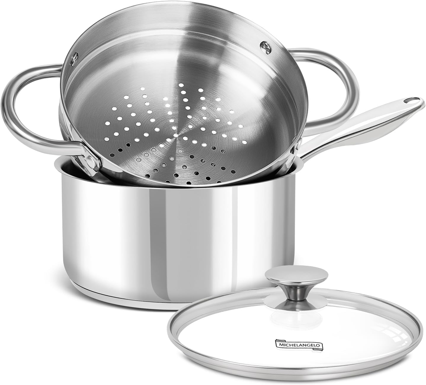 Amazon.com: MICHELANGELO 3 Quart Saucepan with Lid, Thick Bottom Sauce ...