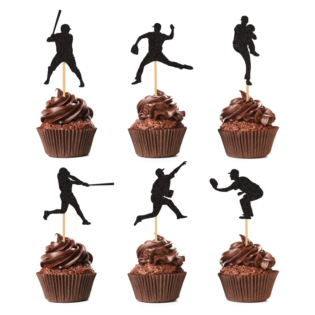 Baseball Cupcake Toppers Pack of 48 Baseball Sports Cupcake Picks for Boys Birthday Party Supplies