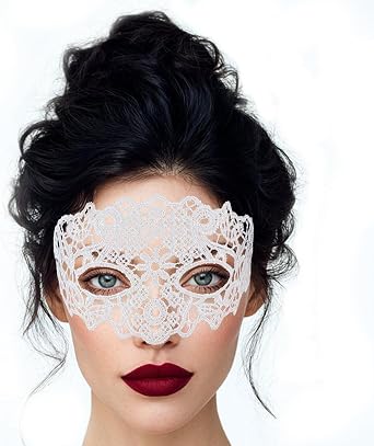Nicute Lace Masquerade Mask Black Halloween Masks Venetian Party Ball Mask for Women