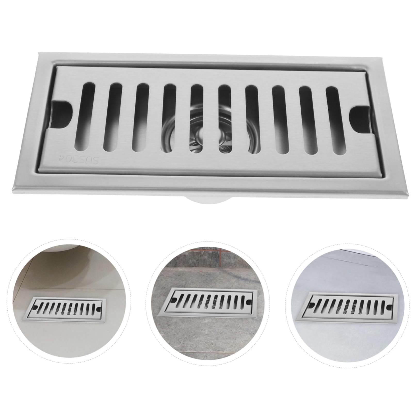 Homoyoyo Desagüe De Piso De Acero Inoxidable Cubierta De Colador De Pelo Colector De Cocina Colador De Fregadero Brida De Ducha Rejilla Extraíble Colador De Drenaje Lineal para Baño