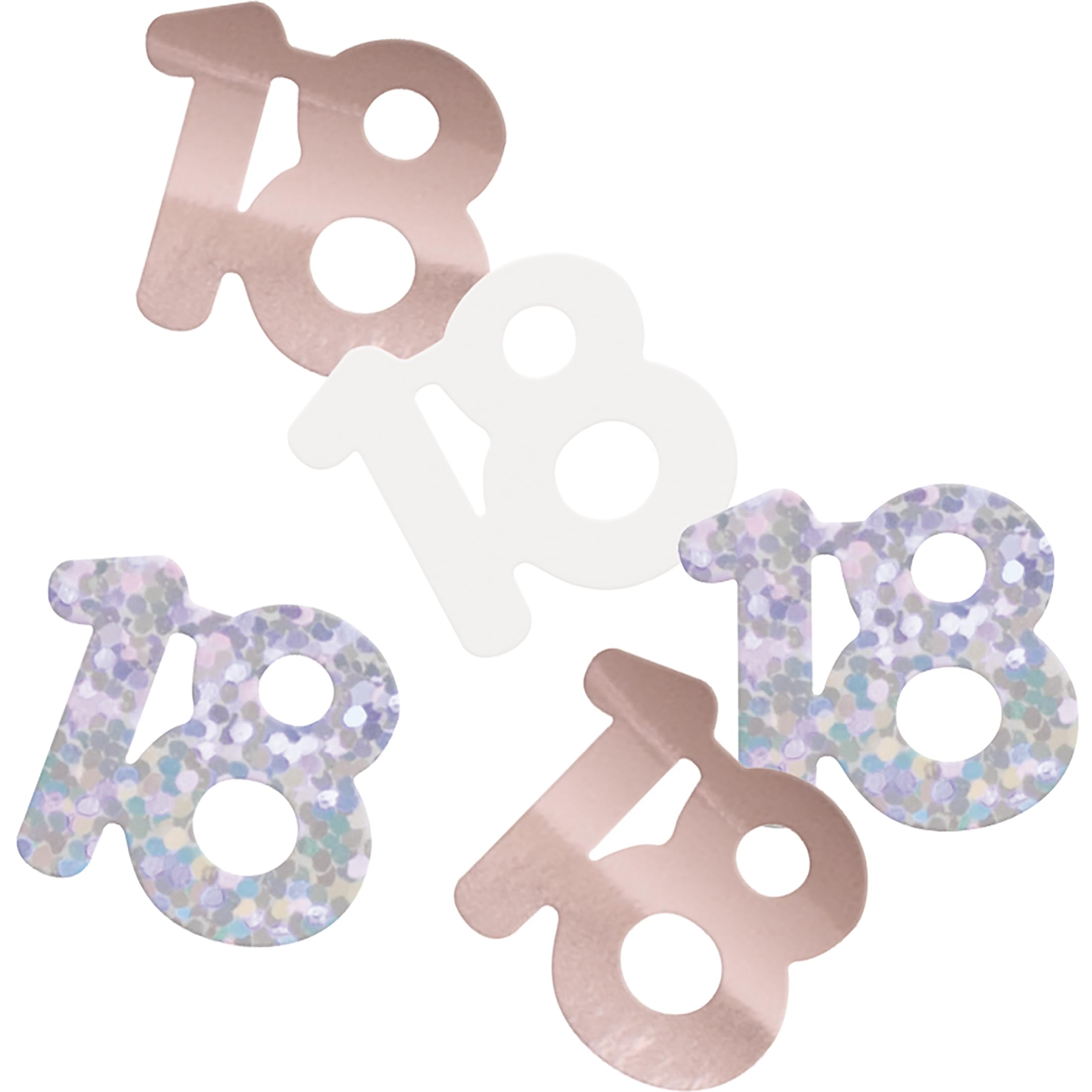 Unique 81971 Foil 18th Confetti-14 g-Glitz Rose Gold Birthday Party-1 Count (Pack of 1)