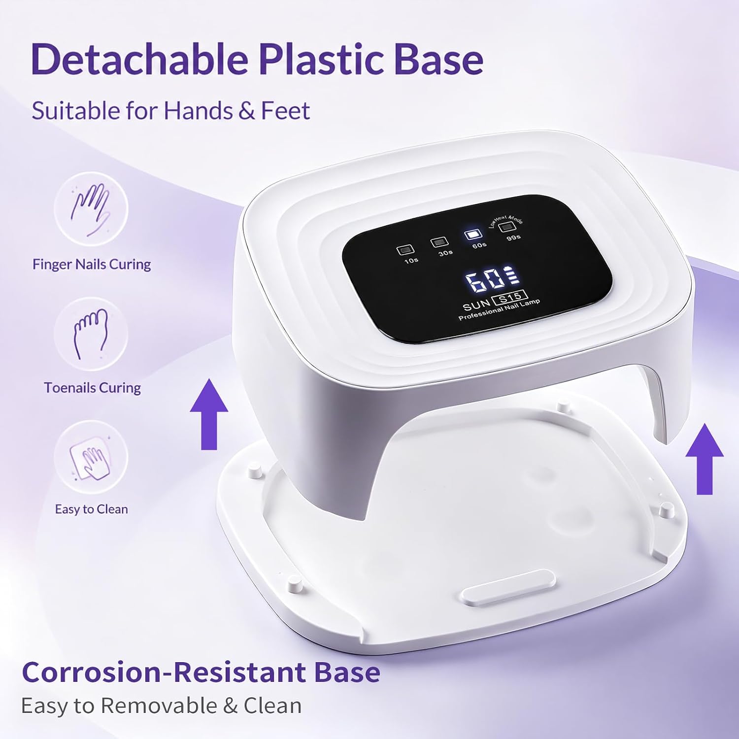 YSC Cordless UV LED Nail Lamp, Rechargeable Gel Nail Light 7800mAh | 108W Cordless UV LED Nail Lamp with 36 Dual-Light Beads, 4 Timers, LCD Screen, and Detachable Base for Gel Polish Curing