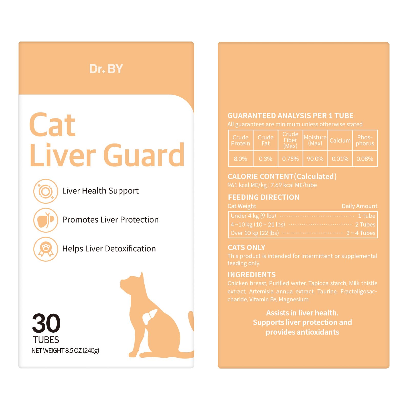 Doctor By Cat Liver Guard Squeezable Liver Supplement for Cats Feline Hepatic Support with Milk Thistle, Artemisia annua(SPB-201), Taurine lickable Formula Individually Packaged — Amazon image 12