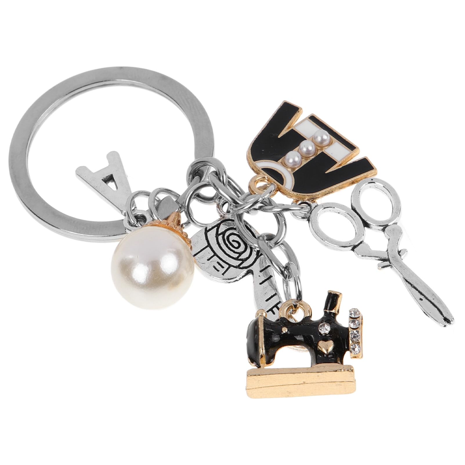 Amazon.co.jp: [VALICLUD] 裁縫 機械 道具 キーホルダー はさみ 定規