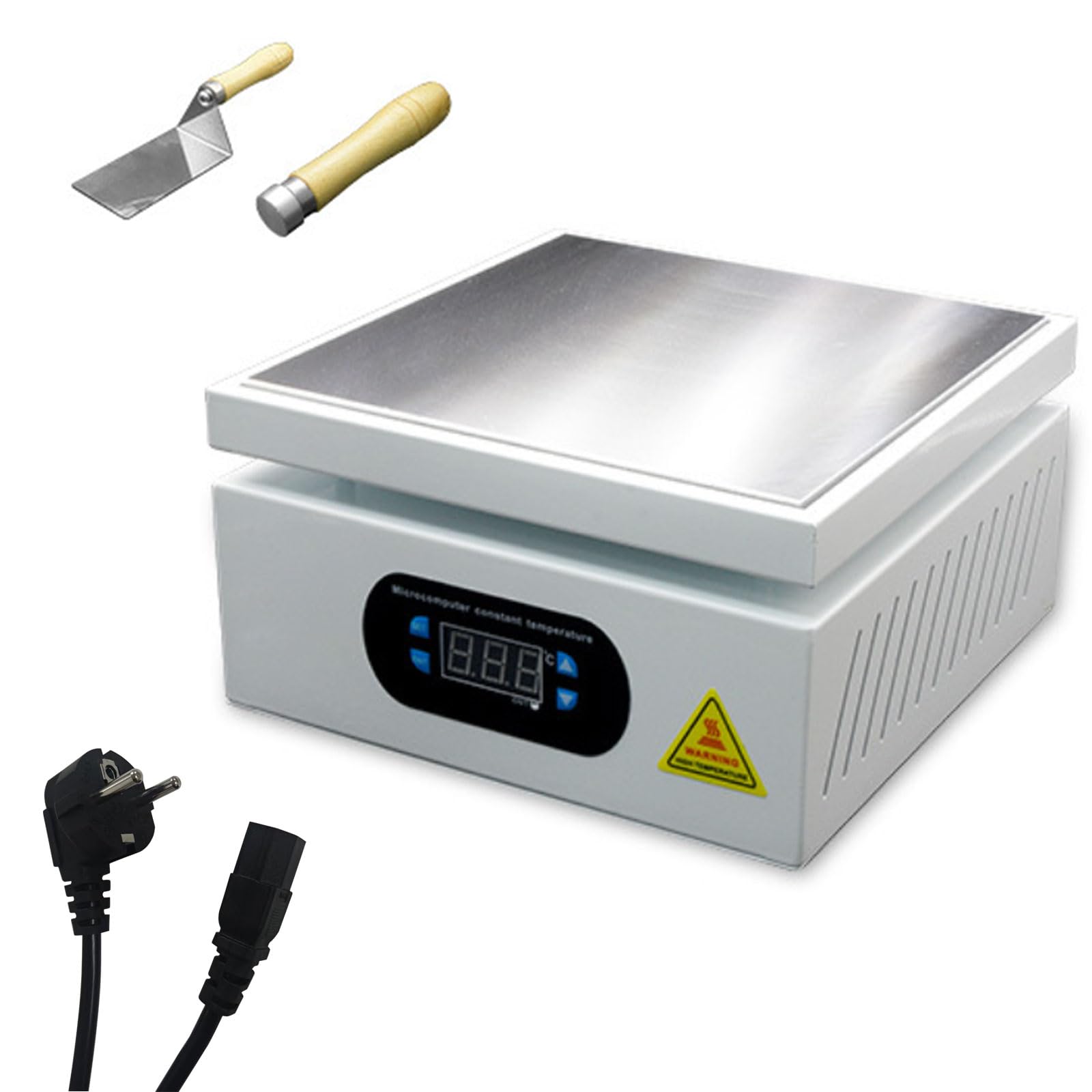 700W Lötstation Heizplatte, 200 * 200mm Elektronische Heizplatte Vorwärmstation, Digitale LCD Mikrocomputer Elektrische Vorwärmung Rework Heater Lab für Komponentenerwärmung 0-400℃ Einstellbar