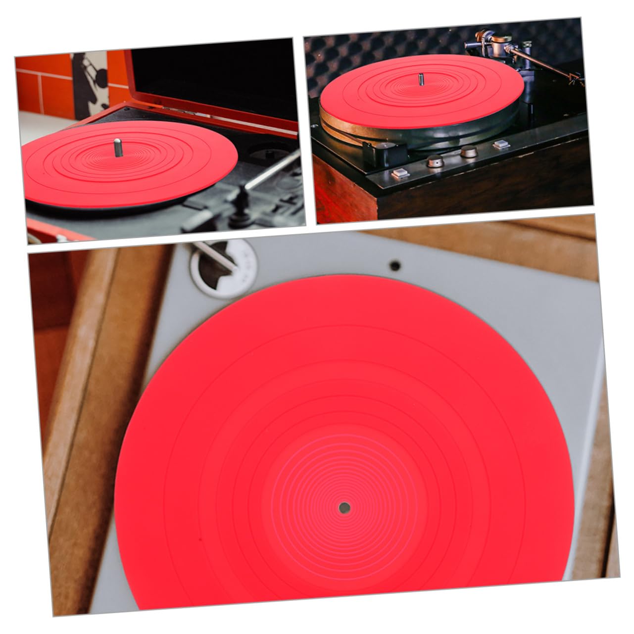 Tappetino Antistatico in Silicone Protezione e Stabilità per Giradischi 2 Pezzi Accessori Essenziali per Piatto Giradischi Vinile per Dj e Appassionati