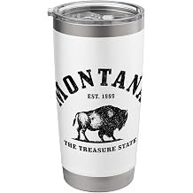 Montana Est. 1889 The Treasure State PNW Bison Vintage Pride Stainless Steel Insulated Tumbler