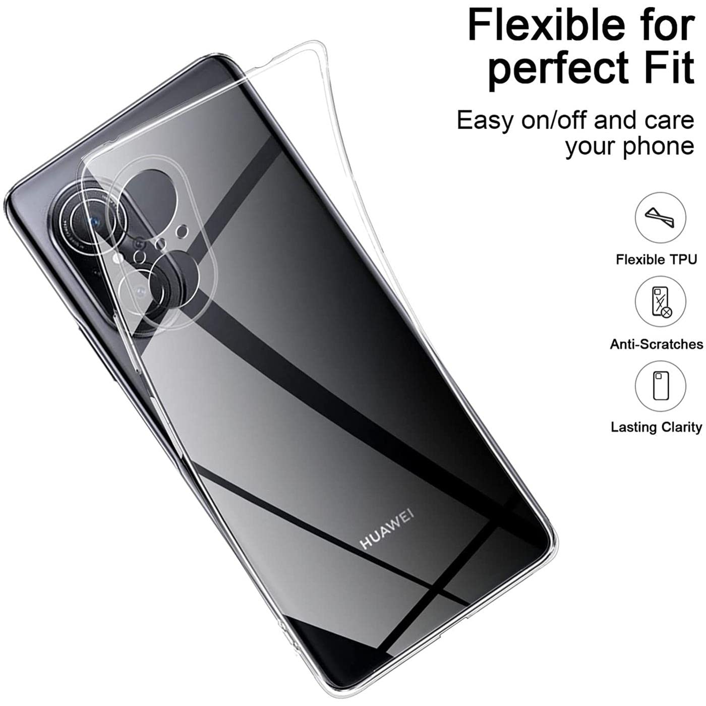 Verco Handyhülle Für Huawei Nova 12i – Transparent, Dünn, TPU, Klarer Schutz