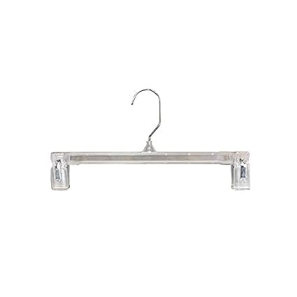 NAHANCO 6012 Plastic Skirt/Pant Hanger with Pinch Grips, Metal Swivel Hook, 12