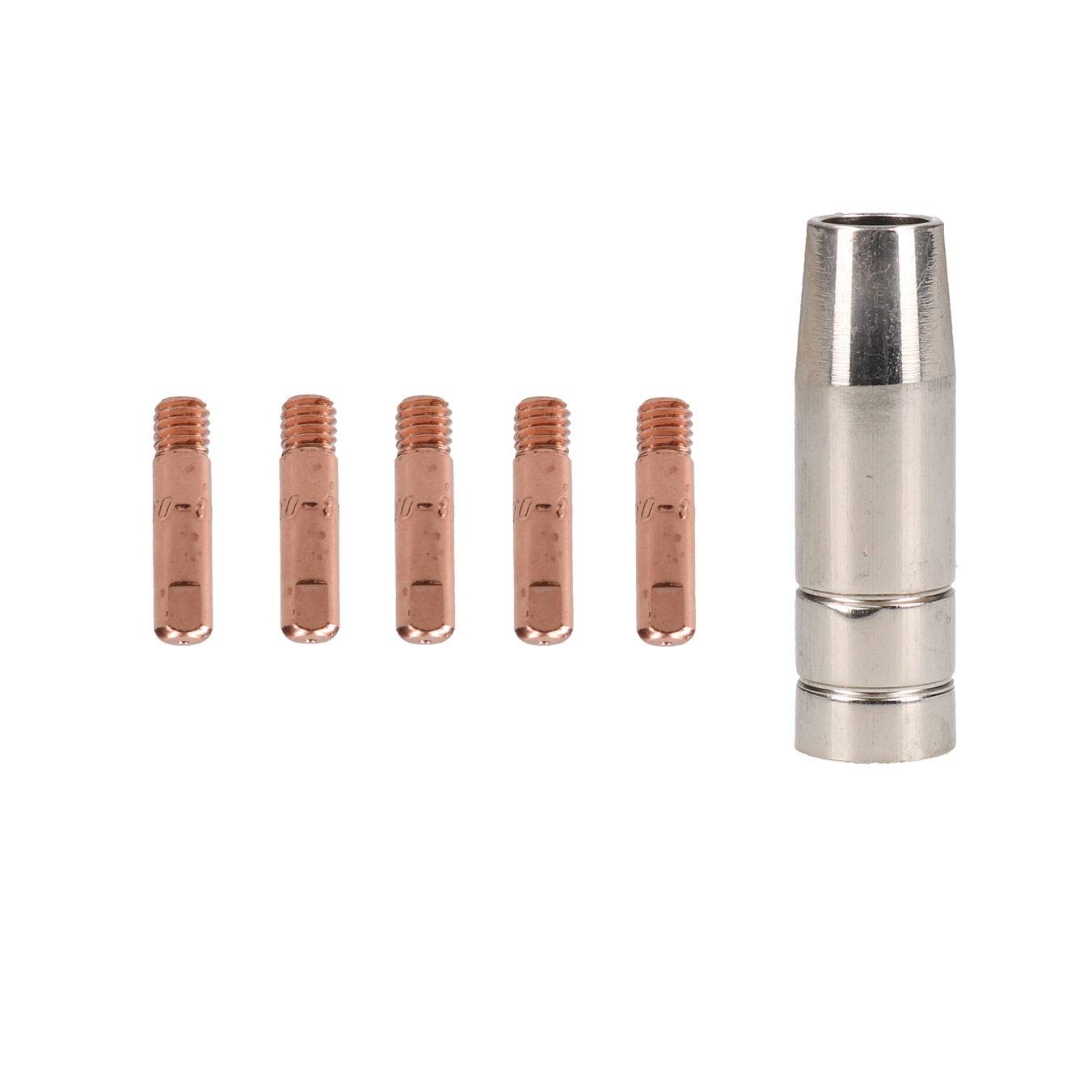 Cebora 130 & 110 / Snap On 130 1x Shroud/Nozzle & 5X 0.8mm Welding Tips