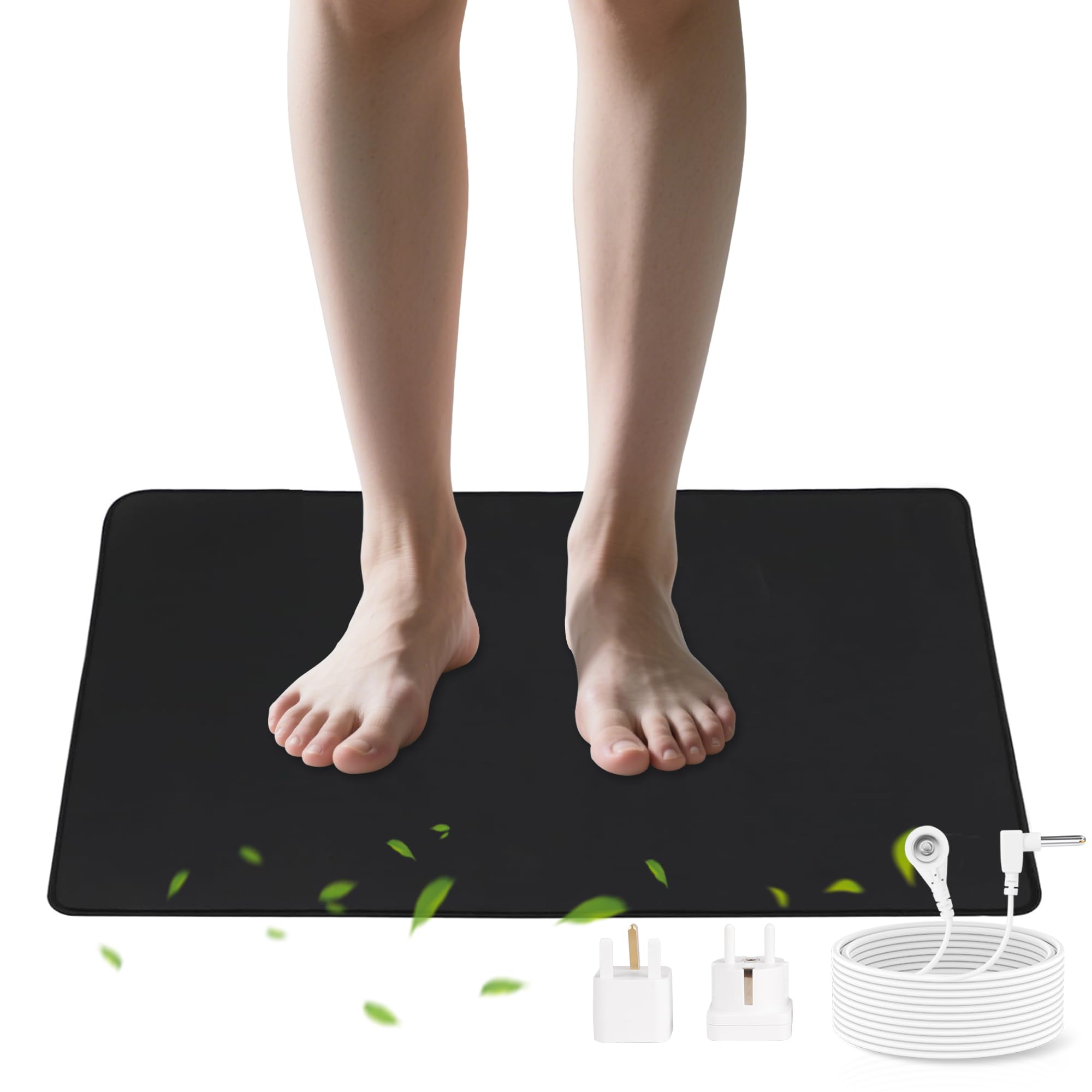 E-ROOM TREND Erdungsmatte | Erdungsmatte Earthing EU | mit Rutschfester leitfähiger Gummisohle | für besseren Schlaf Schmerz Stressabbau in Innenräumen | gesunde Erdenergie | 40×60 cm (GM4060)