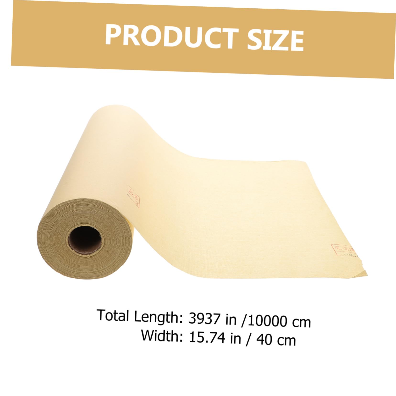 Papel Xuan para Caligrafía, Rollo Beige de 100 Metros, Grueso