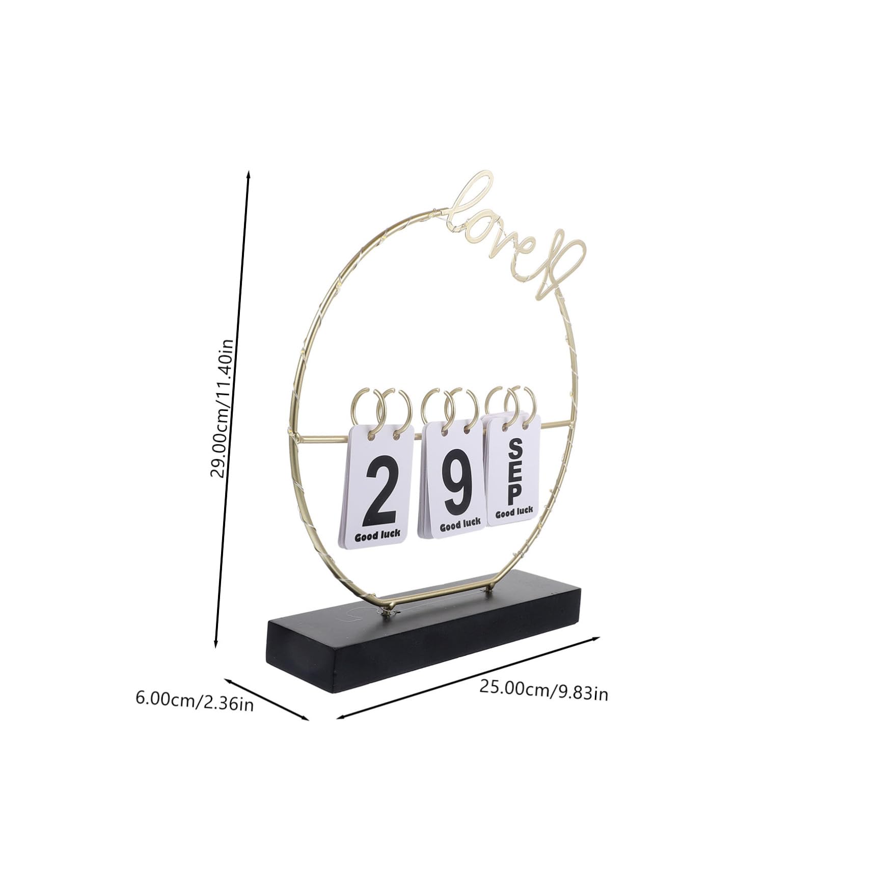 Calendario da Tavolo in Legno con Pagine Flip Decorazione da Scrivania con Display Mese e Data Calendario da Ufficio e Casa con Design Anello e Pratico