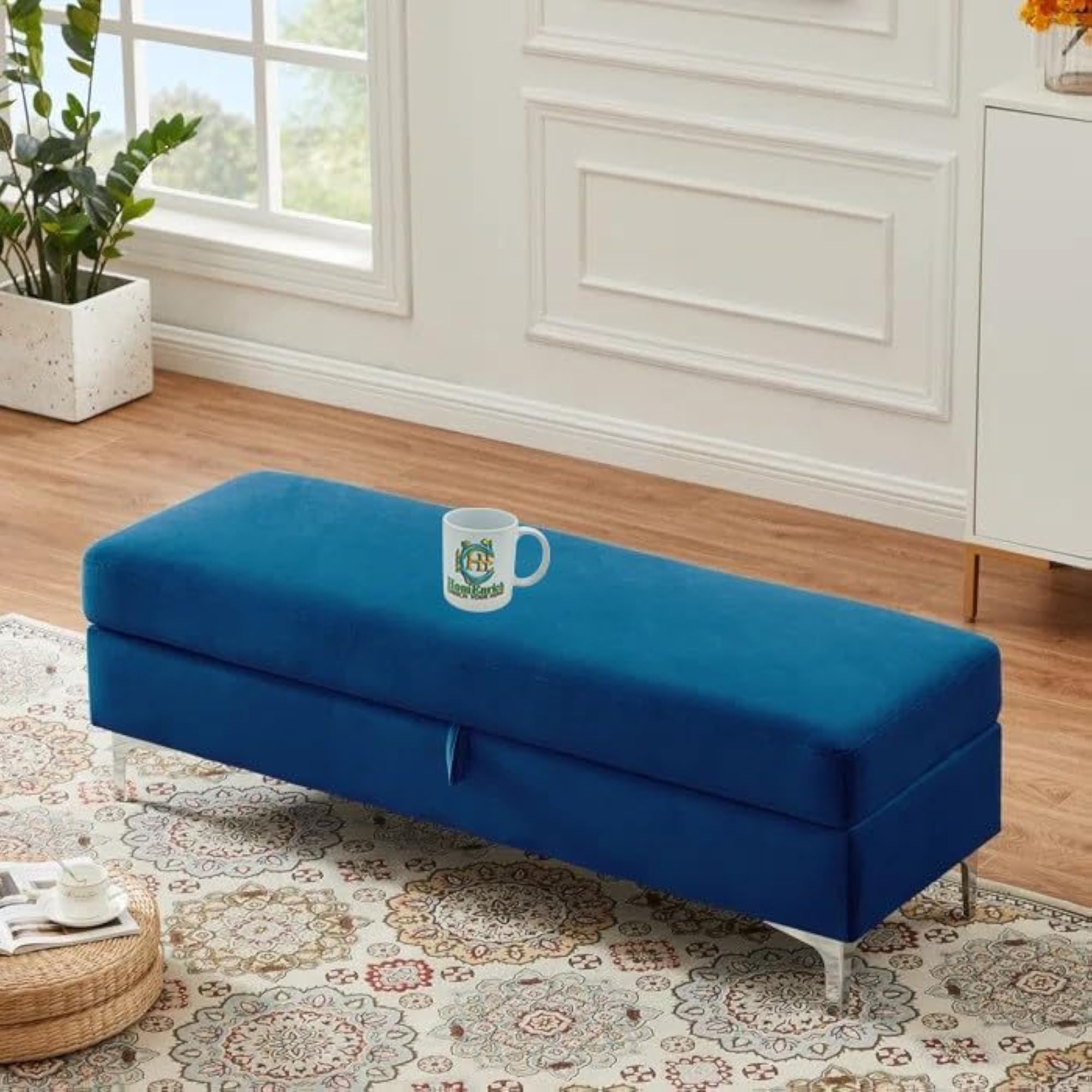 Premium Wooden Cushioned Bench, Stylish & Sturdy Seating