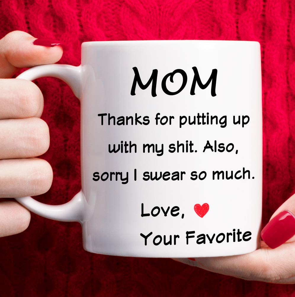 Breezy Valley Mom Coffee Mug - Mothers Day Gifts for Mom from Son Daughter, Best Mom Gifts, Mothers Day Mug Funny Mom Birthday Gifts Ideas for Mom White
