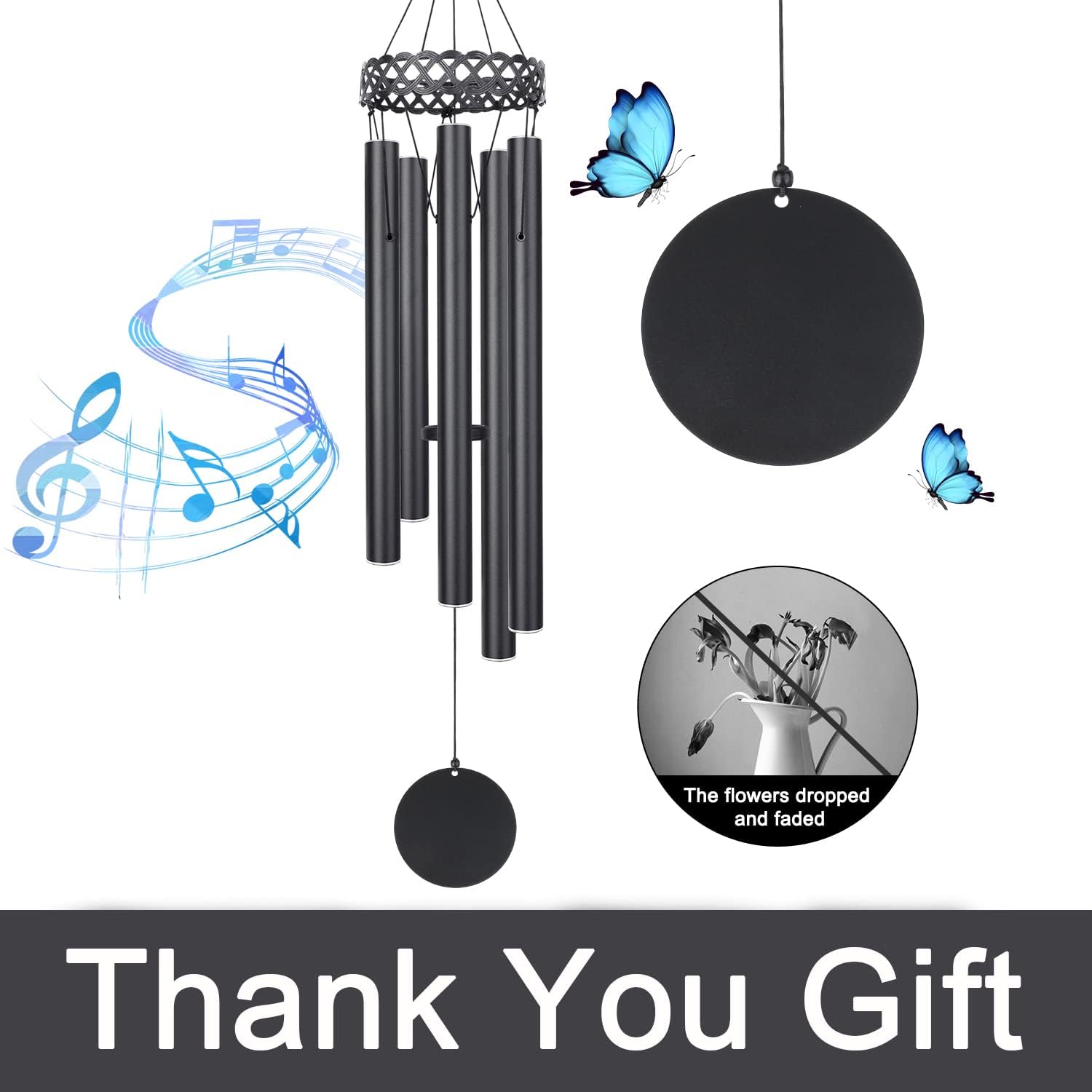 Personalized Thank You Wind Chimes, Appreciation Gift Wind Chime, Thank You for Nurse, Doctor, Appreciation Men, Women, Friends, Teacher, Doctor, Farewell Gift for Coworker, Colleague