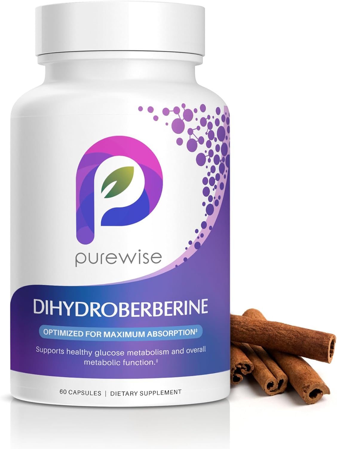 Naturals Dihydroberberine | Optimized for Maximum Absorption | with Organic Ceylon Cinnamon Extract | Supports Healthy Glucose Metabolism & Overall Metabolic Function | 60 Capsules