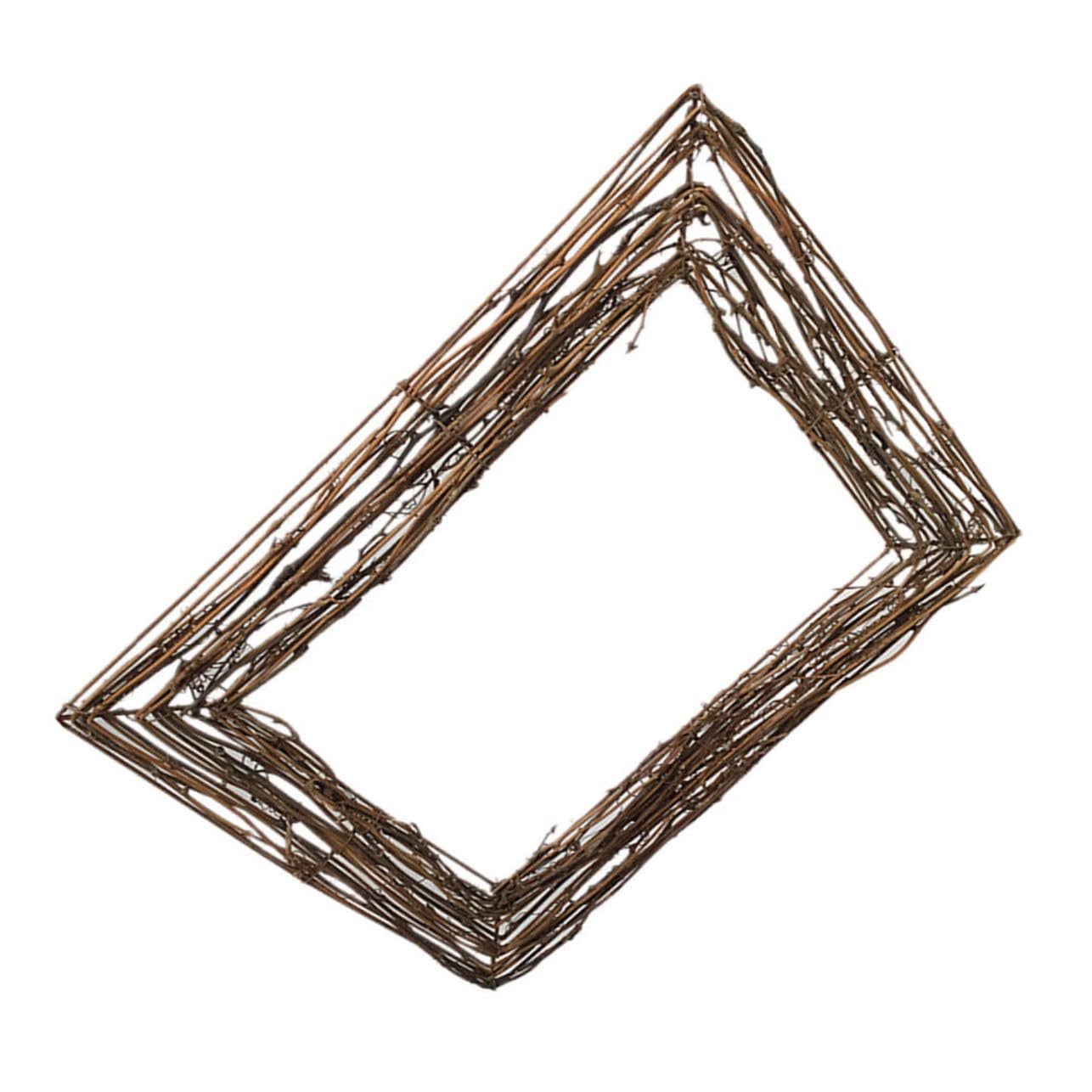 Base Per Ghirlanda Quadrata in Rattan Naturale, Decorativa Per Artigianato Floreale e Decorazioni Per La Casa, Per Ghirlande Fai Da Te in Soggiorno, Ufficio e Eventi Festivi