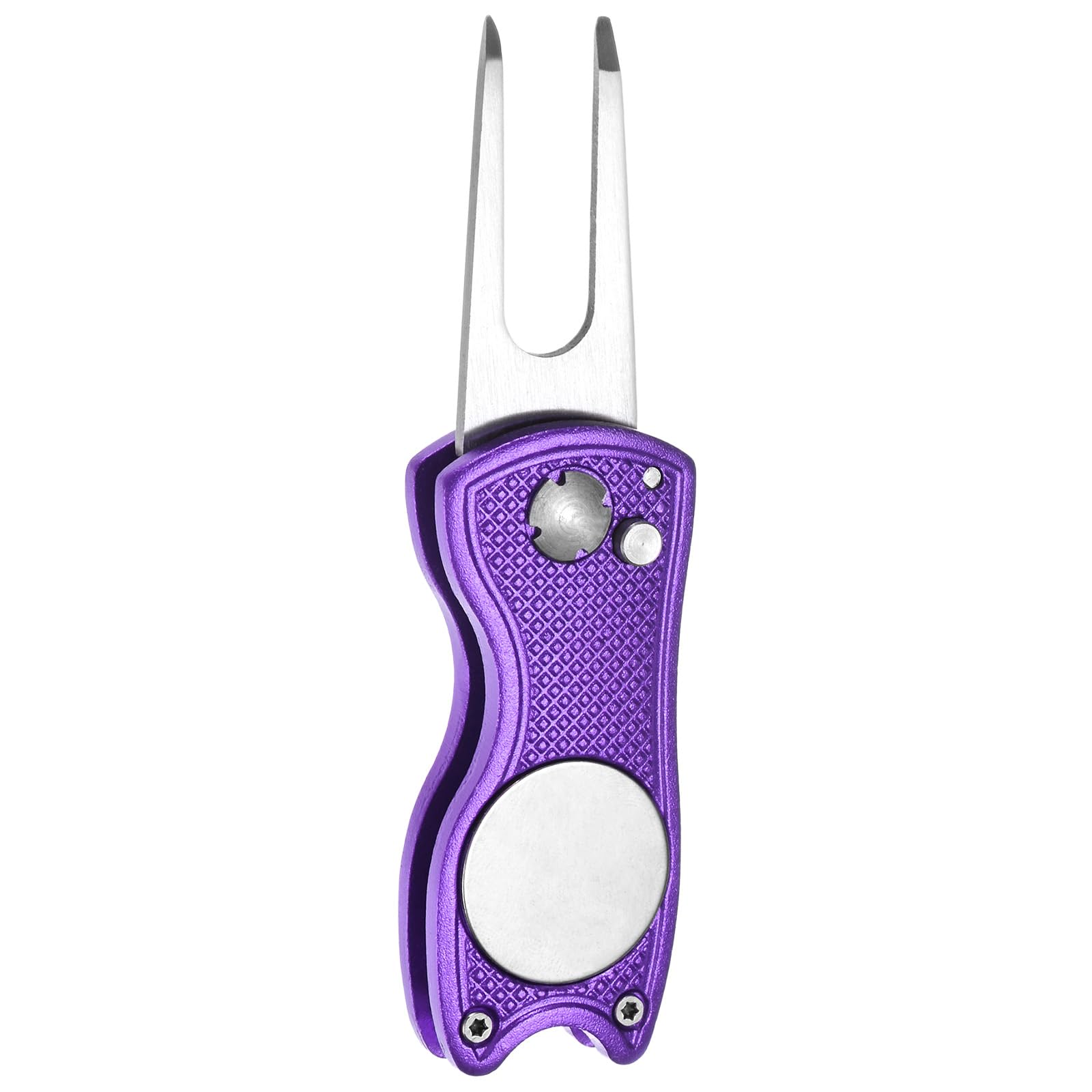 TIXIPEM Golf Divot Repair Tool Magnetic Foldable, Purple, Green