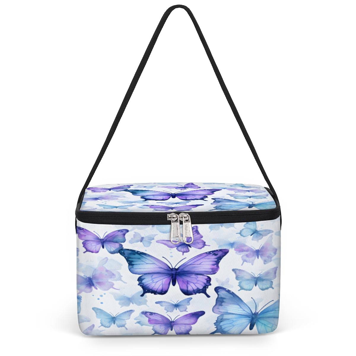 GzLeyigou Beautiful Butterfly Lunch Bags for Women Men 9 Cans, Hot & Cold Food Delivery Bag Insulated Grocery Bag Insulated Lunch Box Butterfly Cooler Bag for Office Work Picnic Beach