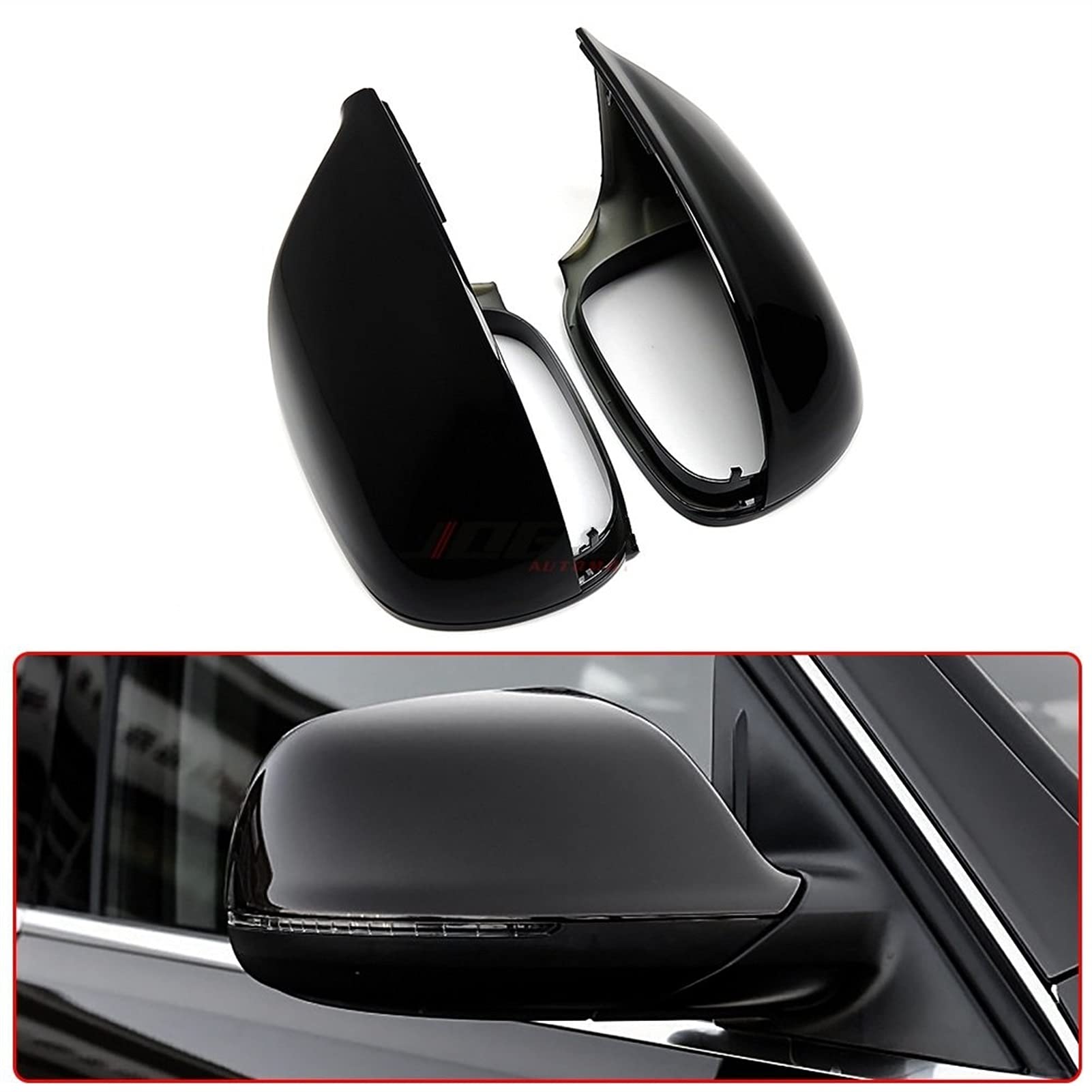 Seitenspiegelabdeckung Glänzend Schwarz Für Audi Q5 SQ5 8R & Q7 4L - Mit Lane Assist - ABS Material