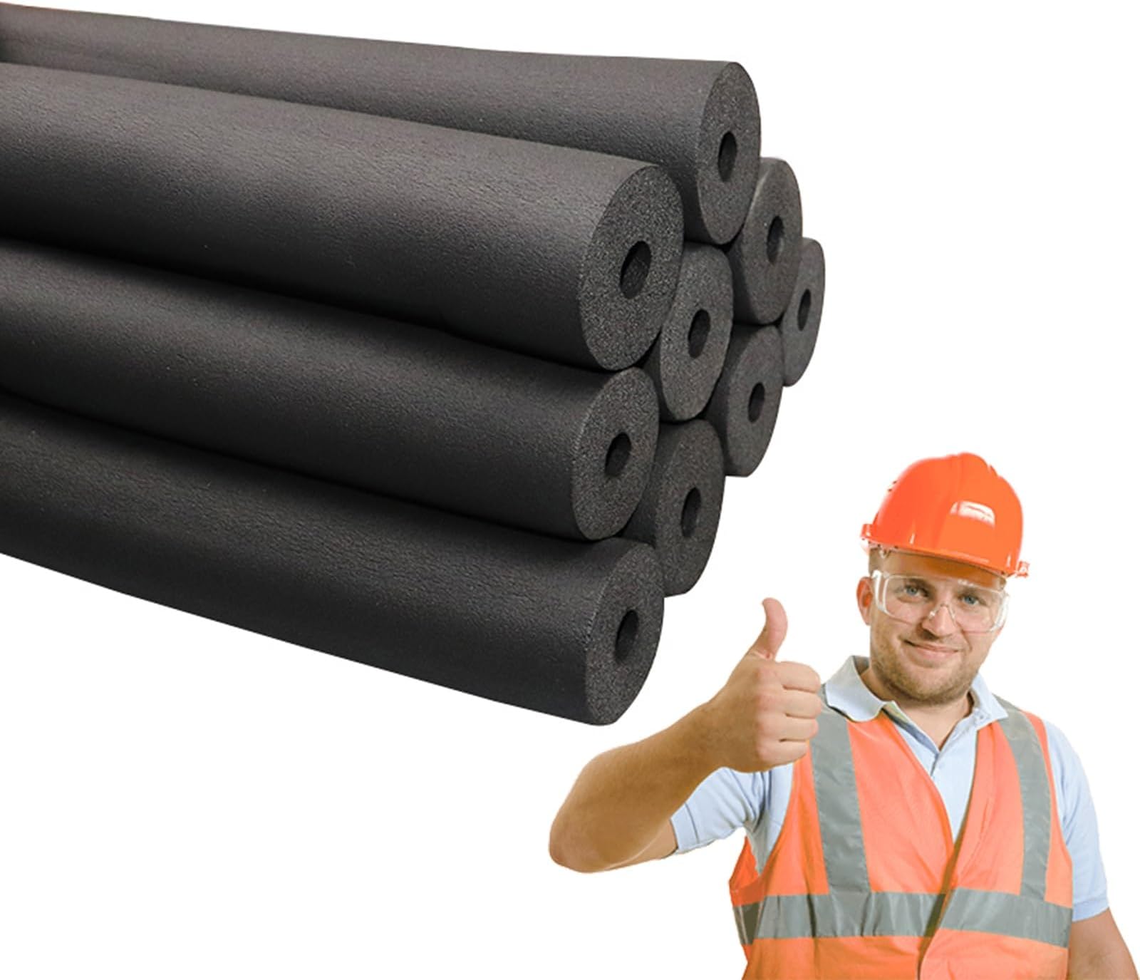 Pipe Insulation, Pipe Lagging Foam, Pipe Lagging for Various Industrial Piping Size and Equipment, Foam Pipe Insulation, Foam Pipe Covers ( Size : 6mmx15mmx1.8m )