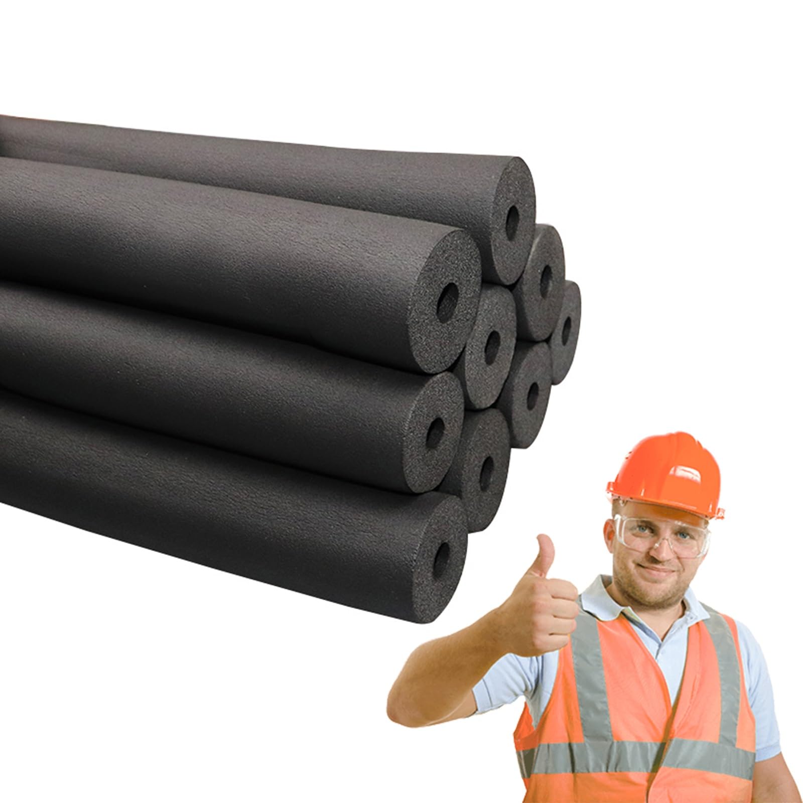 Pipe Insulation, Pipe Lagging Foam, Pipe Lagging for Various Industrial Piping Size and Equipment, Foam Pipe Insulation, Foam Pipe Covers ( Size : 13mmx9mmx1.7m )