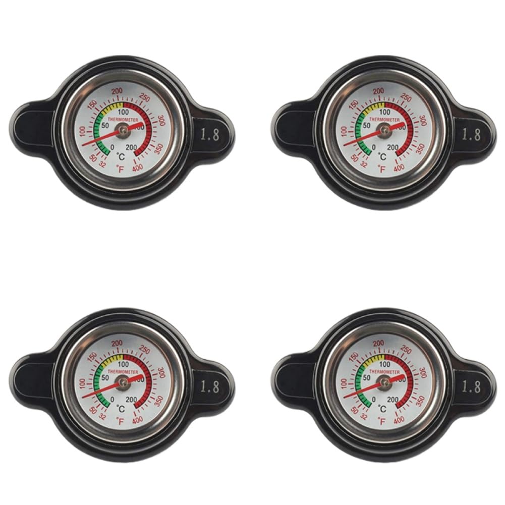 Tapa de radiador de presión con indicador de temperatura de 1,8 bar (25,6 PSI) para motocicletas, vehículos todo terreno y UTV compatibles