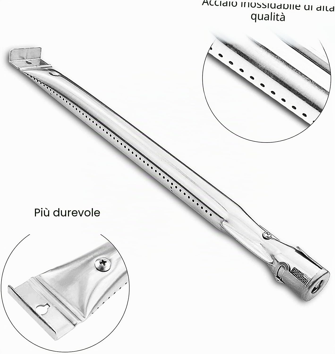 GFTIME Bar.B.Q.S Bruciatore di ricambio in acciaio inox 11631 (confezione da 4) per Grill Chef, Kenmore Sears, K Mart, Lowes Model Grills.