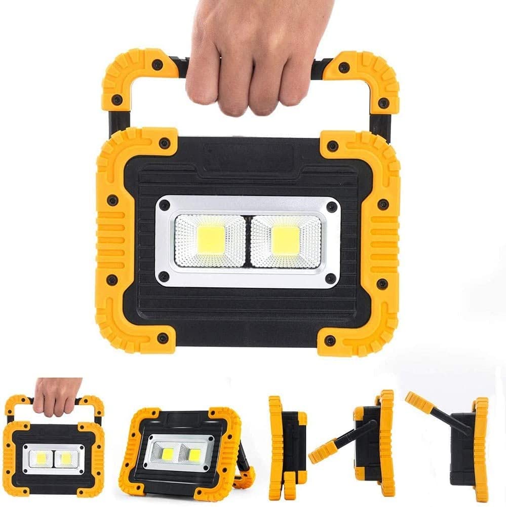 Luce da lavoro a LED, torcia ricaricabile per luce da lavoro, luce di inondazione portatile a LED impermeabile 30W 1500LM per campeggio all'aperto, escursionismo, pesca, riparazione di auto di emergen