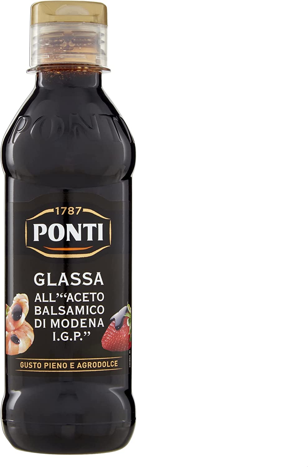 Ponti Aceto Balsámico di Modena - Salsa de vinagre balsámico (12 unidades, 250 ml)