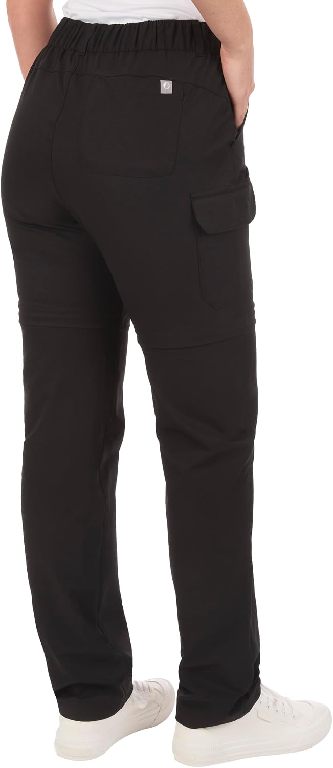 The American Outdoorsman Womens High Rise Hiking Trail Convertible Pants to Shorts - Stretch Cargo Pants for Women