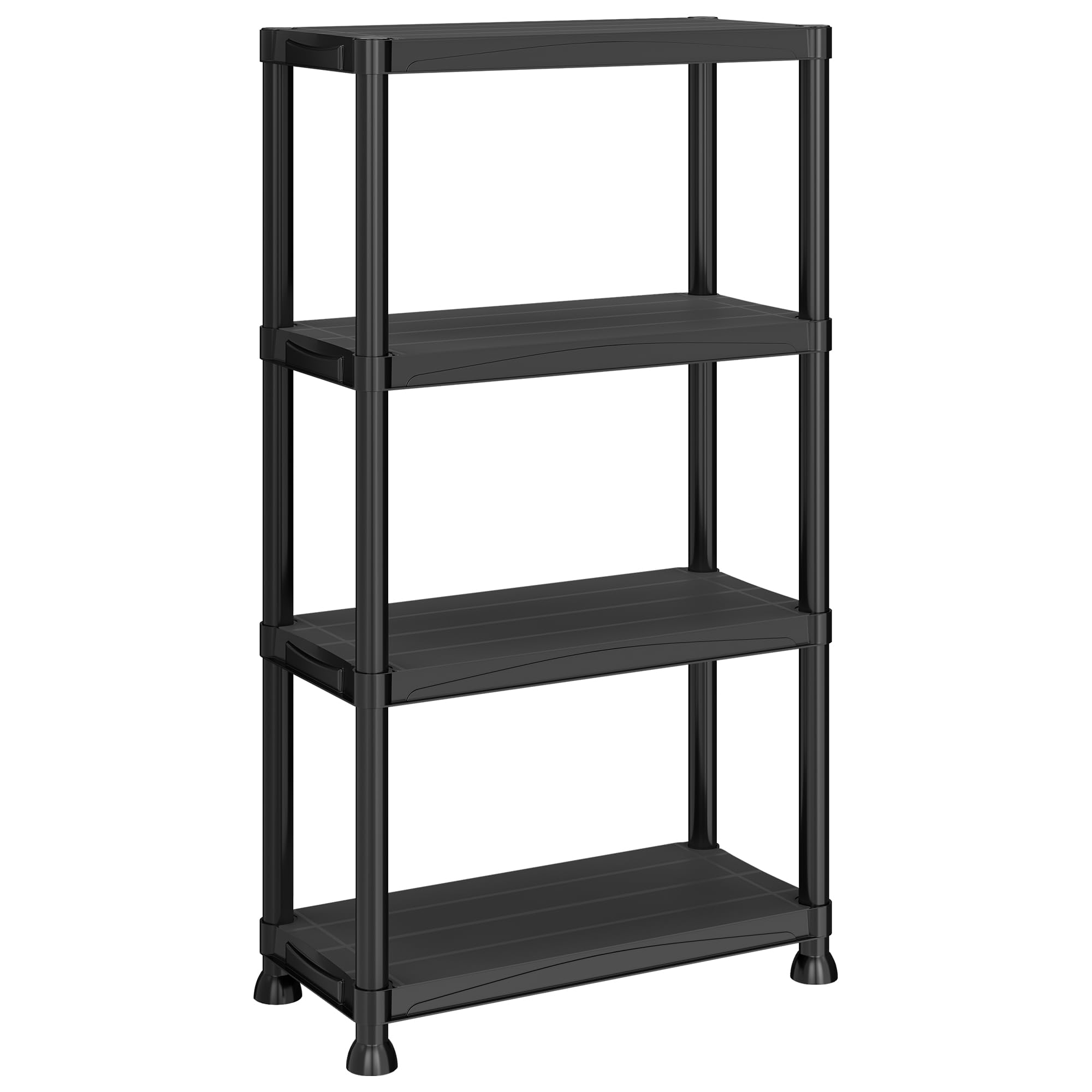 SONGMICS 4-Tier Plastic Shelves, Set of 1 Storage Shelving Units