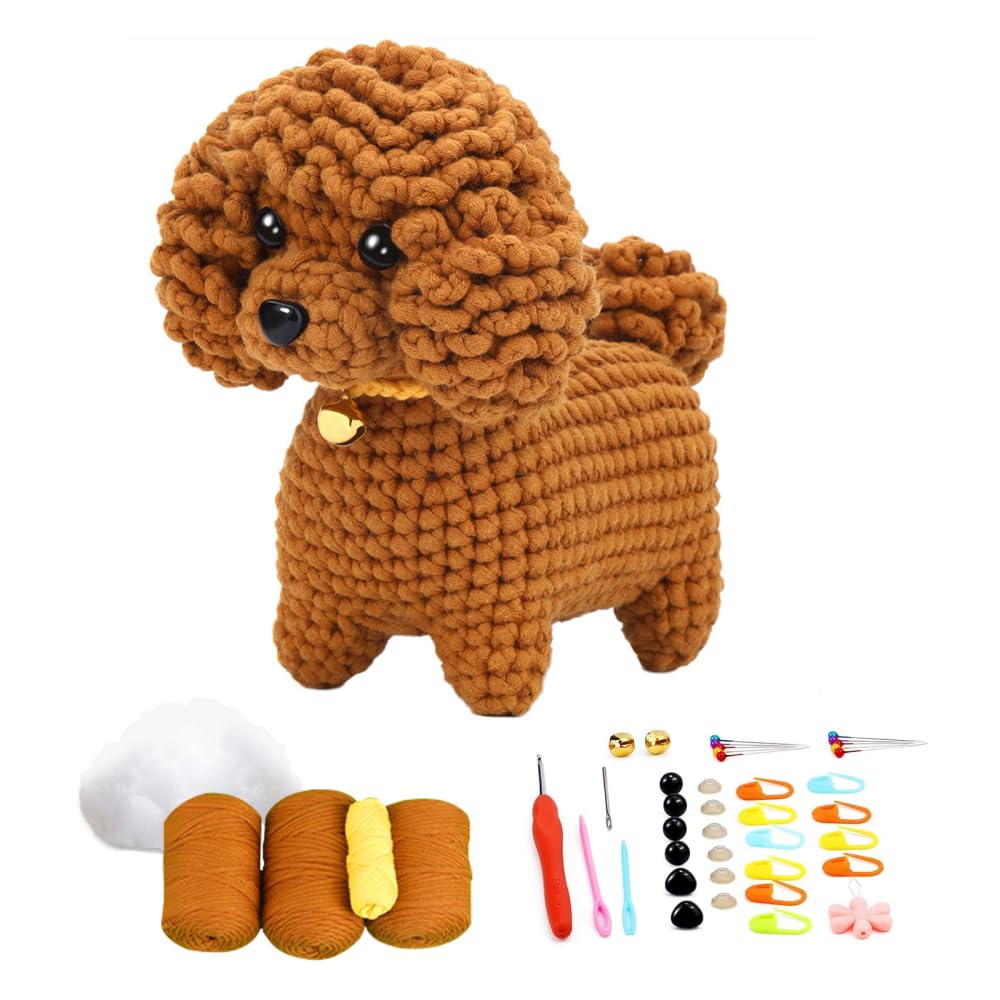 BDKMMS Crochet Kit for Beginners, Crochet Animal Kit Complete Crochet Starter Kits with Step-by-Step Video Tutorials for Crochet Lovers Presents