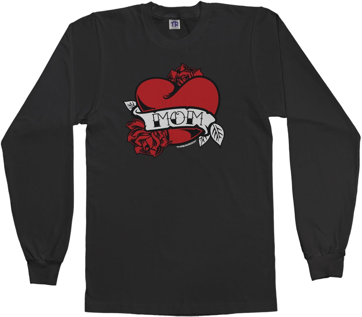 Threadrock Big Boys' Mom Heart Tattoo Youth Long Sleeve T-Shirt
