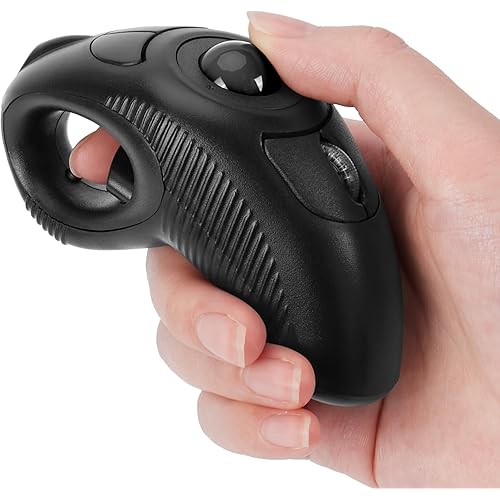 welspo Wireless USB Handheld Finger Trackball(Black) Mouse with Laser Pointer