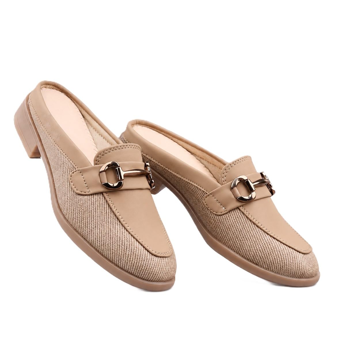 yuvrato baxi Women's Ethnic Wear Slip-Ons and Faux Leather Mule Loafers with Classic Buckle Design, Fabric Side Panels & Low Heel TPR Sole.-picture-38