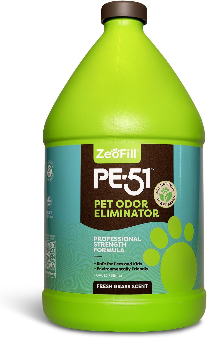 PE-51 Pet Urine Odor Eliminator - Professional Pet Urine Enzyme Cleaner - Pet, Turf & Yard Smell Remover, Cat & Dog Pee Deodorizer Spray, Outdoor Use Natural Eco-Friendly Enzymes, 1 Gallon