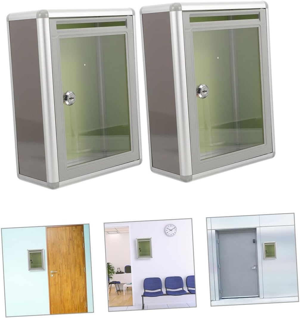 2pcs Wall Mount Mailbox Lock Metal Letter Box for Office and Home Weatherproof Design Secure Storage for Envelopes and Suggestions Space-Saving