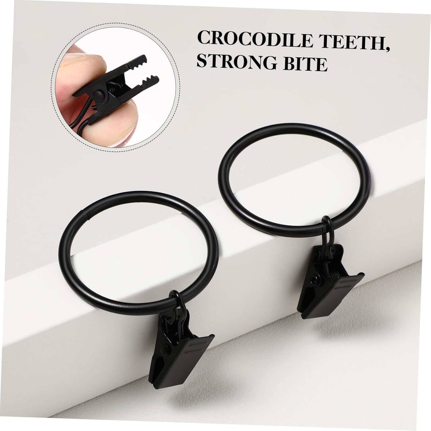 50pcs Curtain Rod Ring Clips Shower Curtain Hooks Drapery Hooks for Bath Accessories