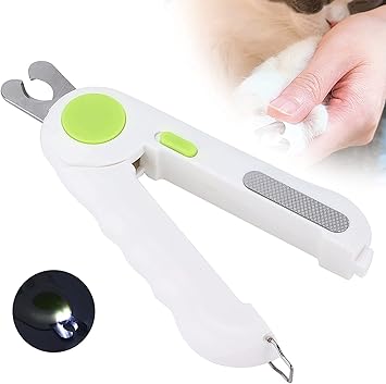 Emily Pets Cat Nail Trimmer, Dog Nail Clipper LED Lights for Pets Nail (Color: Green)